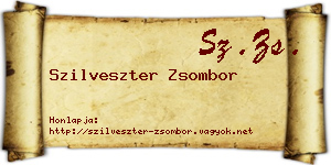 Szilveszter Zsombor névjegykártya